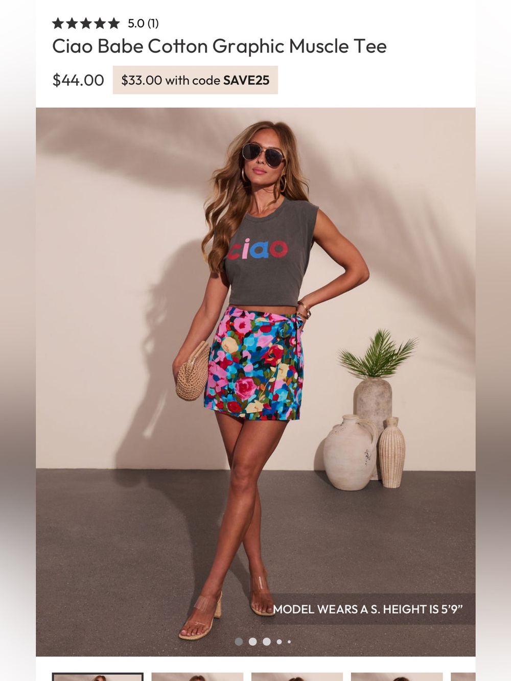 Vici Ciao Babe Graphic Muscle Tee XS